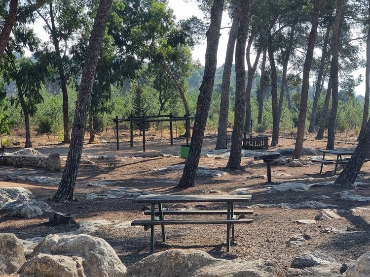 חניון כתף שאול מזרח שולחנות פיקניק